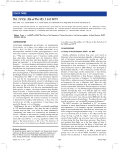The Clinical Use of the MSLT and MWT