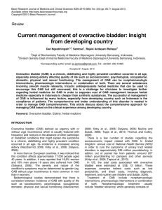 Current management of overactive bladder: Insight from developing