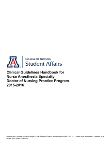Clinical Guidelines Handbook for Nurse Anesthesia
