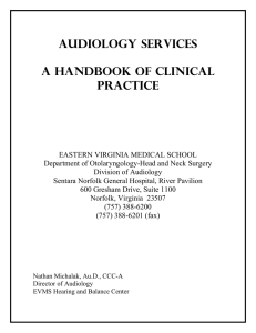 audiology services a handbook of clinical practice