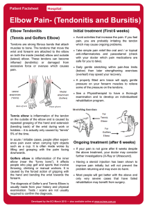 A Pain in the Elbow - Tendonitis and Bursitis ED Patient Factsheet