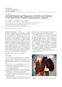 Antenatal Diagnosis and Management of Nuchal Cystic Hygroma: A
