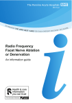 Radio Frequency Facet Nerve Ablation or Denervation