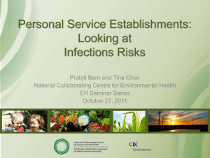 Personal Service Establishments: Looking at Infections Risks