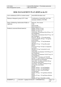 RISK MANAGEMENT PLAN (RMP) in the EU