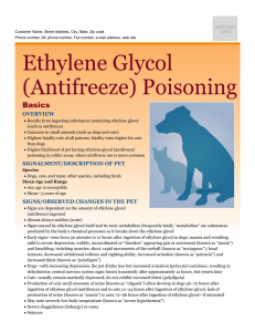 Ethylene Glycol (Antifreeze) Poisoning