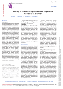 Review Efficacy of platelet-rich plasma in oral surgery and medicine