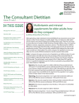 The Consultant Dietitian - Dietetics in Health Care Communities