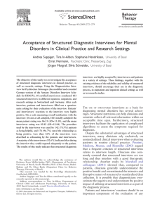 Acceptance of Structured Diagnostic Interviews for Mental Disorders