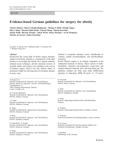 Evidence-based German guidelines for surgery for obesity