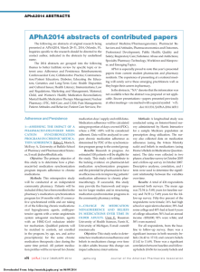 APhA2014 ABSTRACTS Adherence and Persistence