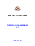 ANTIMICROBIAL GUIDELINES 2012  KING ABDULAZIZ MEDICAL CITY