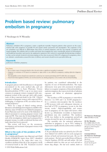 Problem based review: pulmonary embolism in pregnancy Problem-Based Review