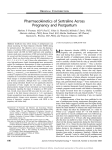 Pharmacokinetics of Sertraline Across Pregnancy and Postpartum