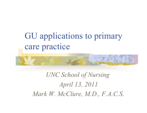 GU applications to primary care practice UNC School of Nursing April 13, 2011