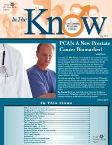 PCA3: A New Prostate Cancer Biomarker? July 2012