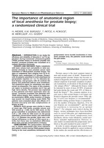 The importance of anatomical region of local anesthesia for prostate biopsy;