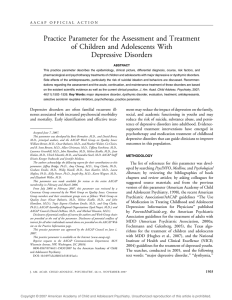 Practice Parameter for the Assessment and Treatment Depressive Disorders