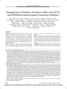 Management of Pediatric Ulcerative Colitis: Joint ECCO