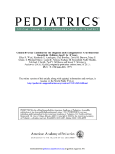 Clinical Practice Guideline for the Diagnosis and Management of Acute... Sinusitis in Children Aged 1 to 18 Years