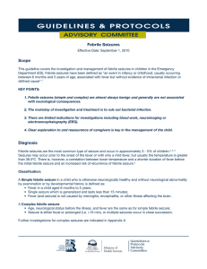 G U I D E L I N E S ... ADVISORY  COMMITTEE Febrile Seizures Scope