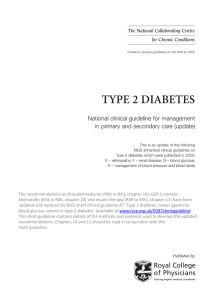 TYPE 2 DIABETES National clinical guideline for management The National Collaborating Centre