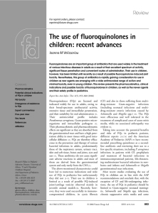 The use of fluoroquinolones in children: recent advances Review Ioanna M Velissariou