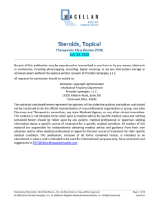 Steroids, Topical Therapeutic Class Review (TCR) July 25, 2013