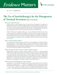 Evidence  Matters The Use of Anticholinergics for the Management