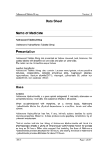 Data Sheet Name of Medicine Presentation