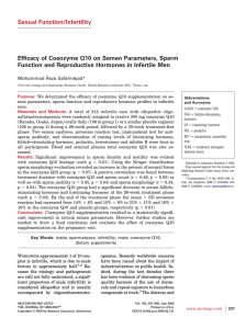 Sexual Function/Infertility Efficacy of Coenzyme Q10 on Semen Parameters, Sperm