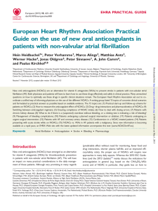 European Heart Rhythm Association Practical patients with non-valvular atrial fibrillation