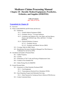 Medicare Claims Processing Manual Chapter 20 - Durable Medical Equipment, Prosthetics,