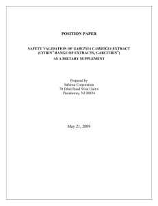 POSITION PAPER May 21, 2009 Prepared by