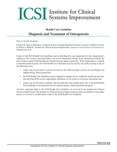 Diagnosis and Treatment of Osteoporosis Health Care Guideline