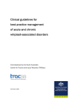Clinical guidelines for best practice management of acute and chronic whiplash-associated disorders