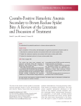 Coombs-Positive Hemolytic Anemia Secondary to Brown Recluse Spider and Discussion of Treatment