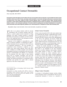 Occupational Contact Dermatitis Denis Sasseville, MD, FRCPC