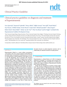 Clinical Practice Guideline Clinical practice guideline on diagnosis and treatment of hyponatraemia