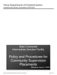 Policy and Procedures for Community Supervision Placements