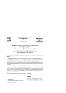 Management of post-menopausal vaginal atrophy and atrophic vaginitis Camil Castelo-Branco