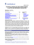 OCCIPITAL NEURALGIA AND CERVICOGENIC, CLUSTER AND MIGRAINE HEADACHES