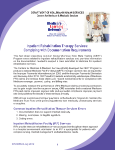 Inpatient Rehabilitation Therapy Services: Complying with Documentation Requirements