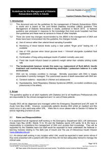 Guidelines for the Management of Diabetic Ketoacidosis (DKA) in Adults