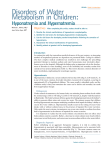 Disorders of Water Metabolism in Children: Hyponatremia and Hypernatremia Objectives