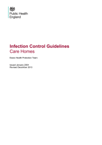 Infection Control Guidelines Care Homes  Essex Health Protection Team