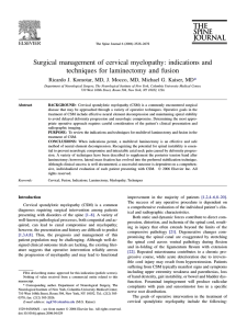 Surgical management of cervical myelopathy: indications and *