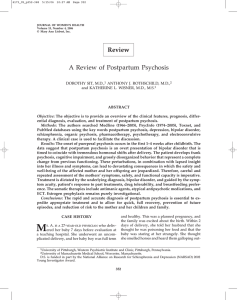 A Review of Postpartum Psychosis Review