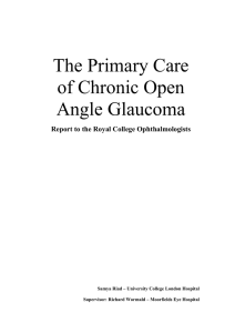 The Primary Care of Chronic Open Angle Glaucoma