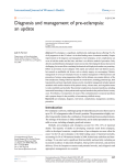 Diagnosis and management of pre-eclampsia: an update International Journal of Women’s Health Dove